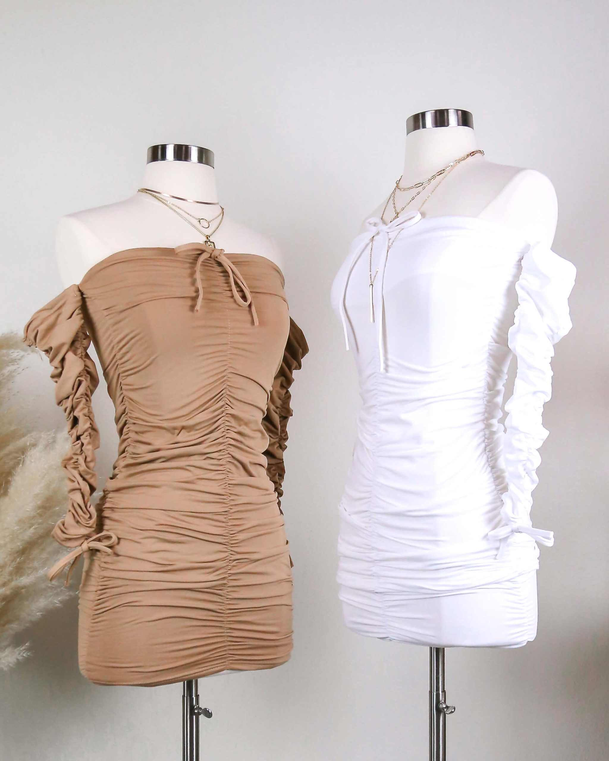 FlirtyHourFleeceLinedRuchedMiniDressinMoreColors