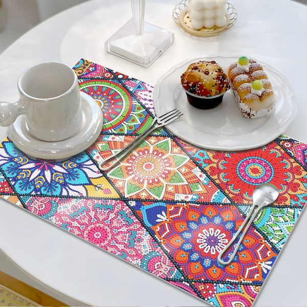 (42.5*29.5cm)1pcs Diamond Art Painting Mandala Placemats Heat Resistant Non-Slip Place Mat Kit